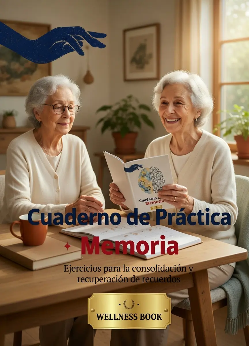Señora mayor antes y después: más activa y feliz con su cuaderno de práctica